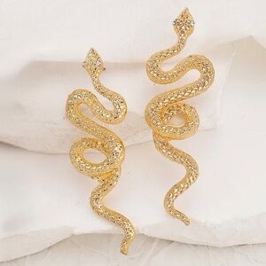 Zara Gold Snake Earrings Serpenti Jewelry